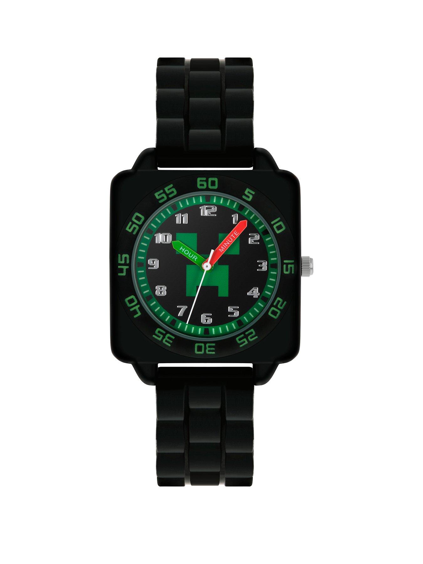 Jewellery & watches Minecraft Black and Green Dial Black Strap Kids Watch
