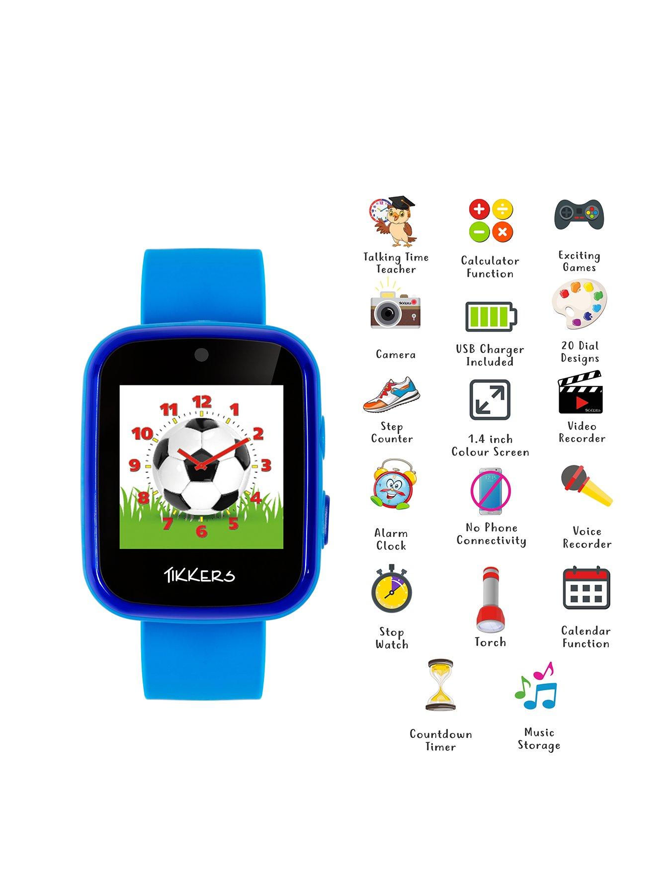 Tikkers Full Display Blue Silicone Strap Kids Smart Watch very