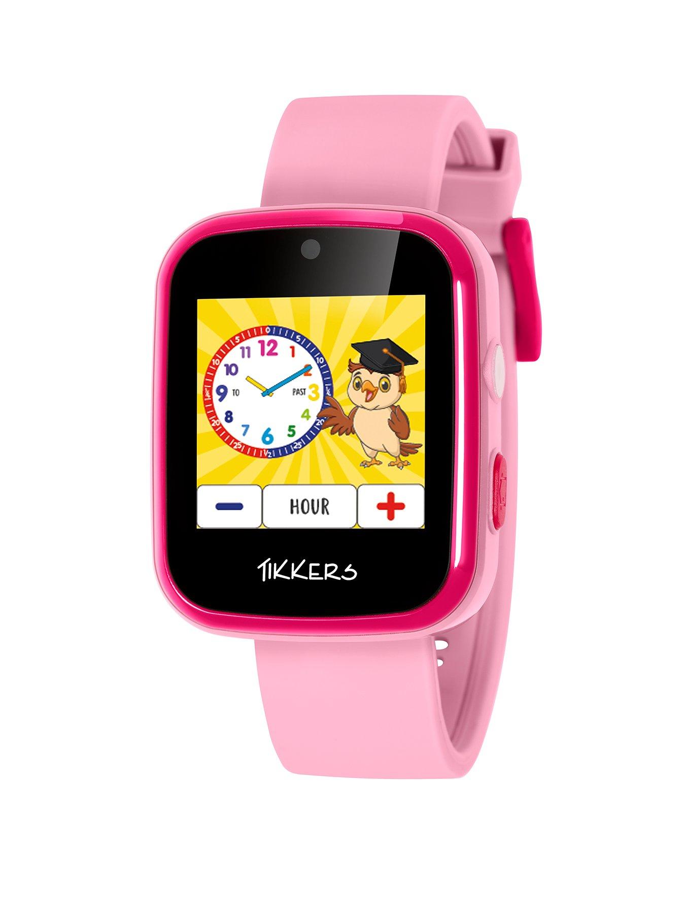 Full Display Pink Silicone Strap Kids Smart Watch