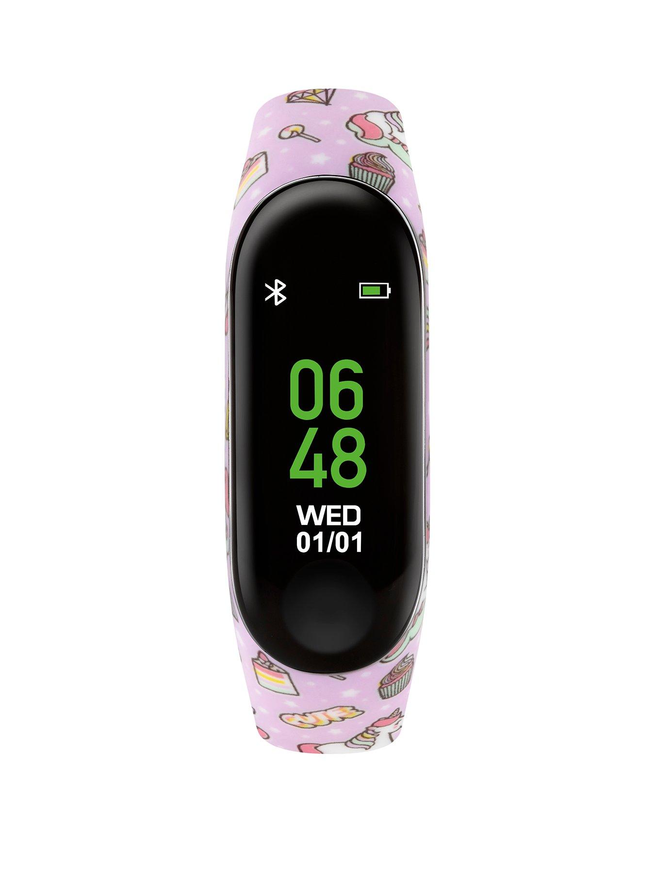 undefined Activity Tracker Digital Dial Lilac Unicorn Print Silicone Strap Kids Watch