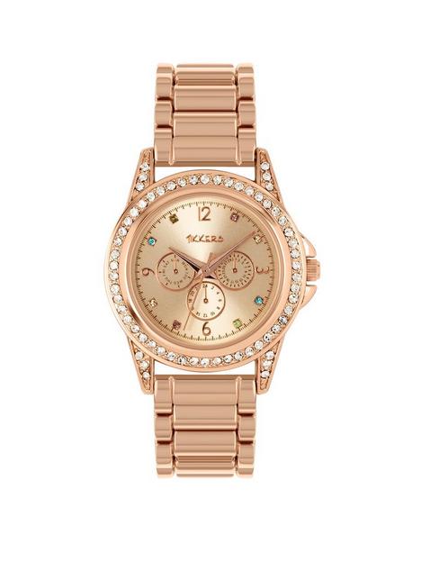 tikkers-mother-of-pearl-crystal-set-multi-dial-rose-gold-stainless-steel-bracelet-kids-watch