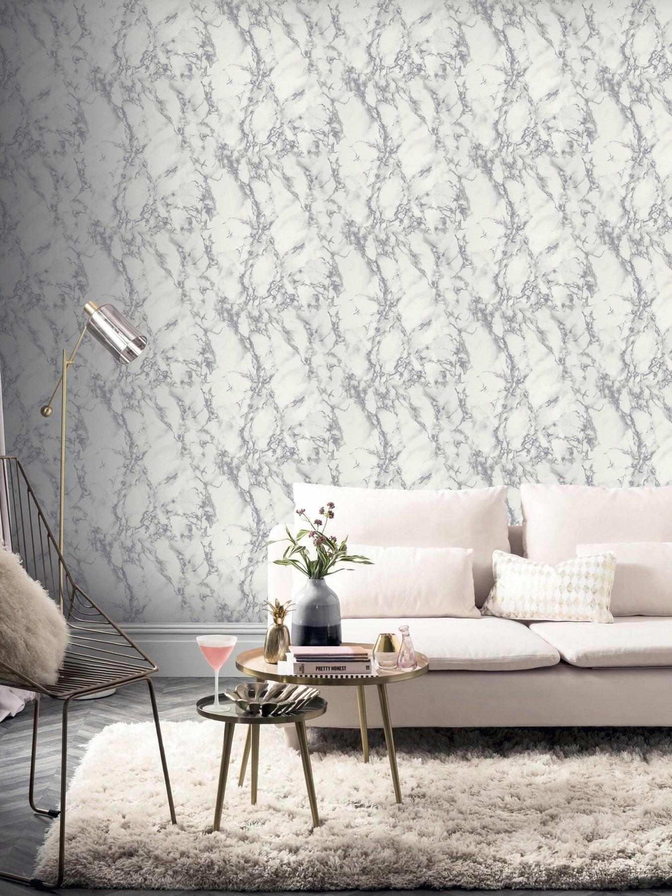 Image 1 of 4 of ARTHOUSE Carrara Marble Silver Wallpaper