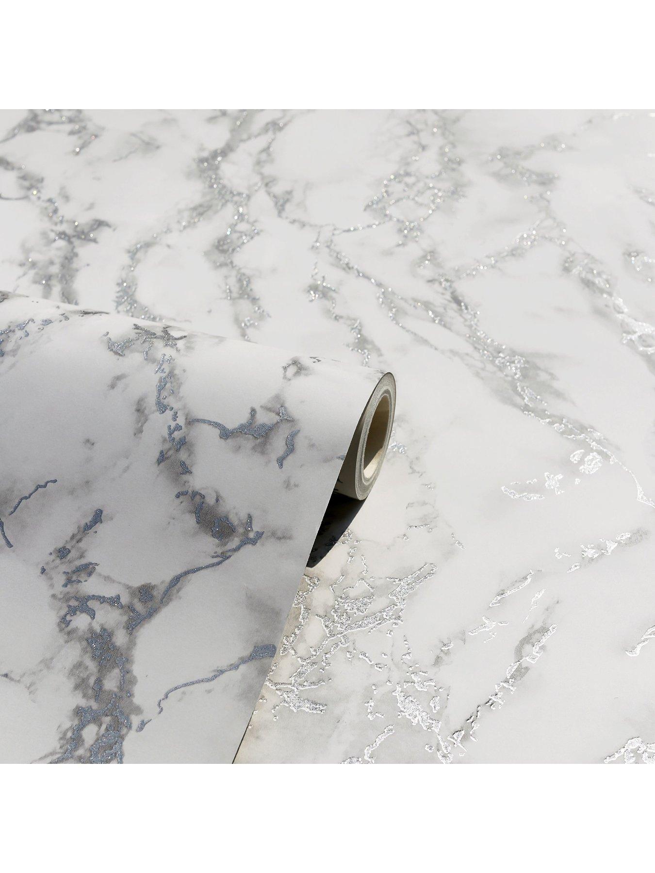 Image 2 of 4 of ARTHOUSE Carrara Marble Silver Wallpaper
