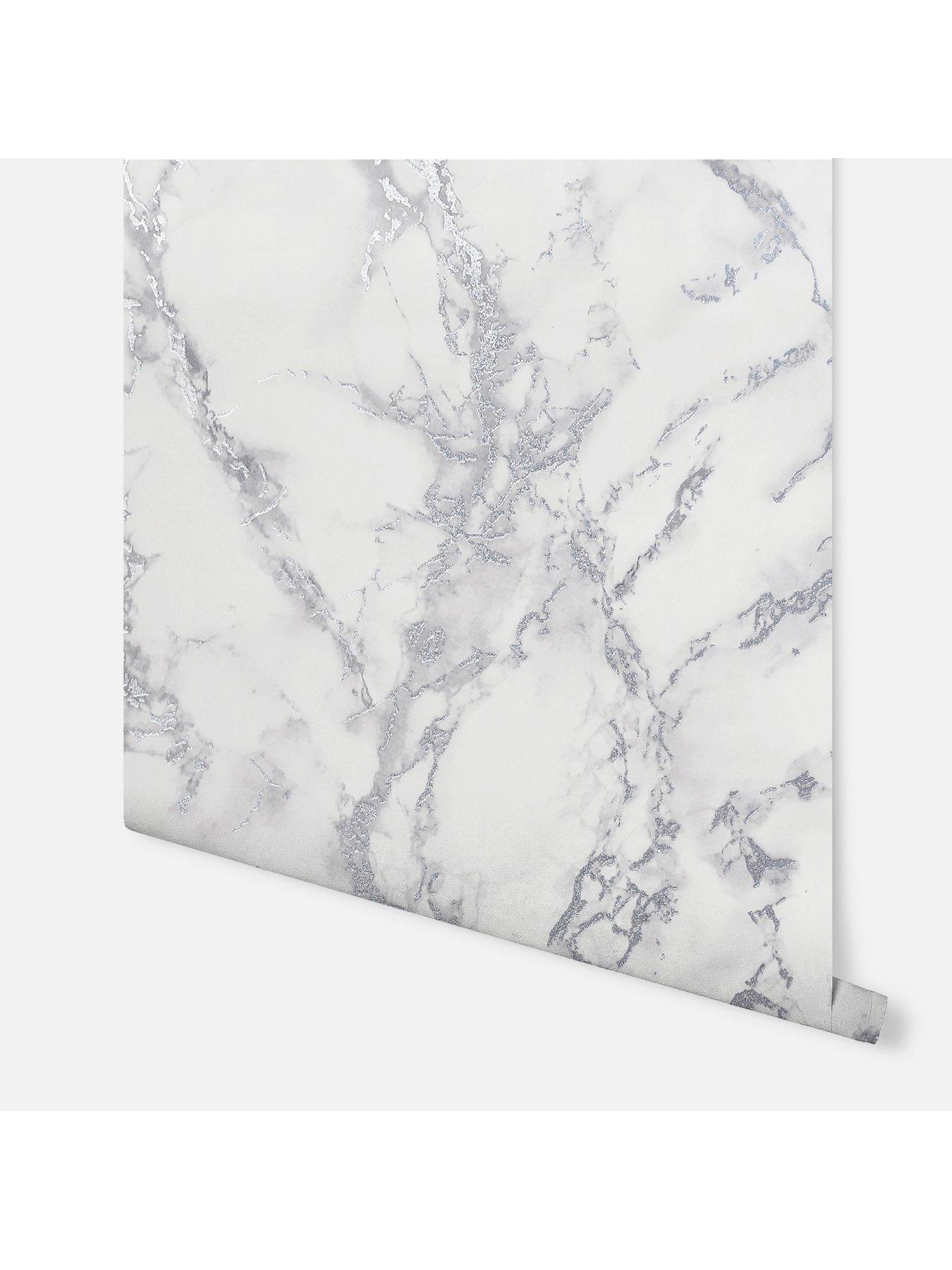 Image 3 of 4 of ARTHOUSE Carrara Marble Silver Wallpaper