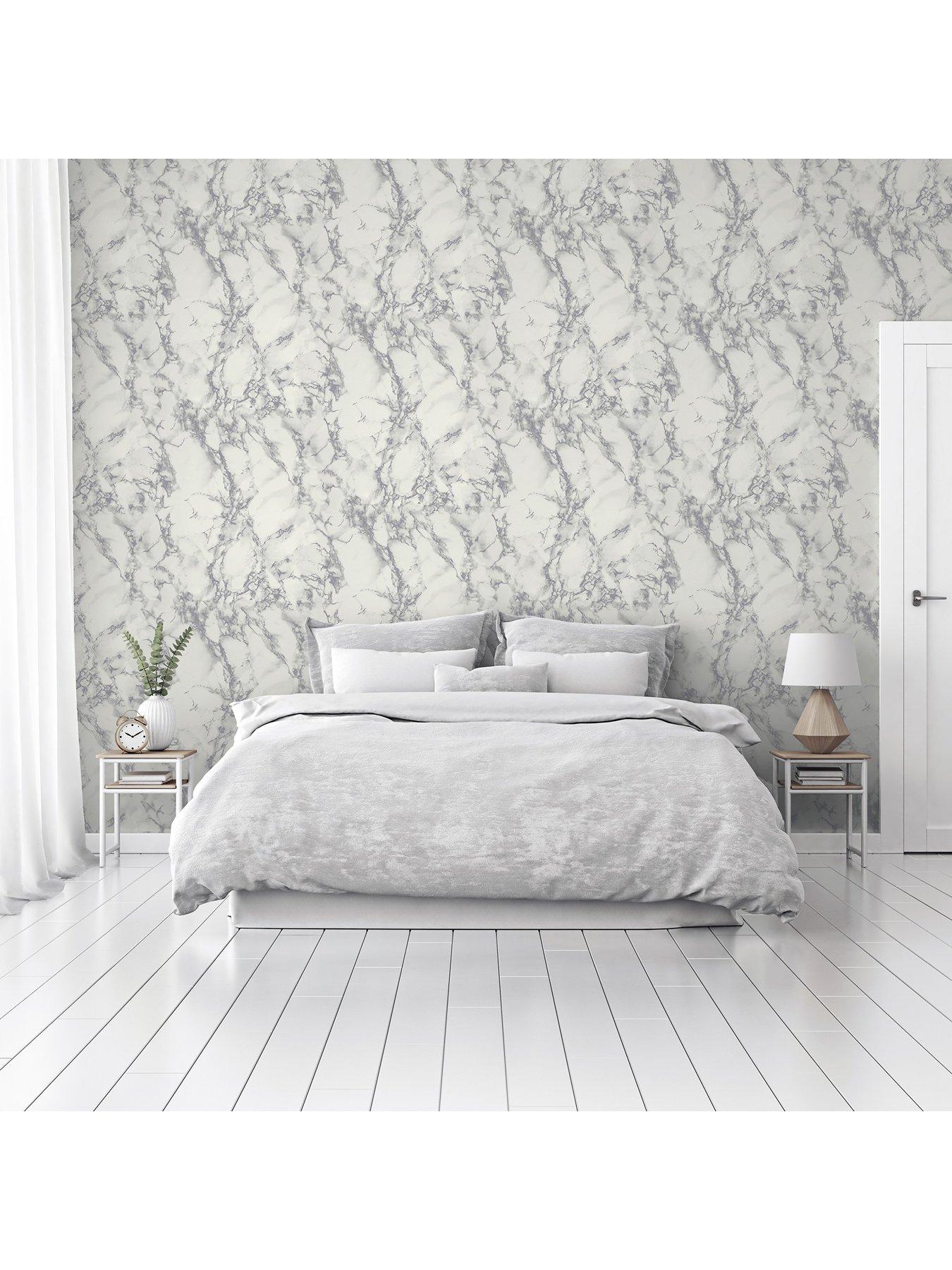 Image 4 of 4 of ARTHOUSE Carrara Marble Silver Wallpaper