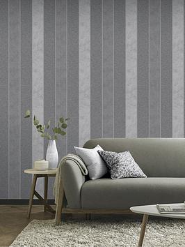 Product photograph of Arthouse Calico Stripe Gunmetal Grey Wallpaper from very.co.uk