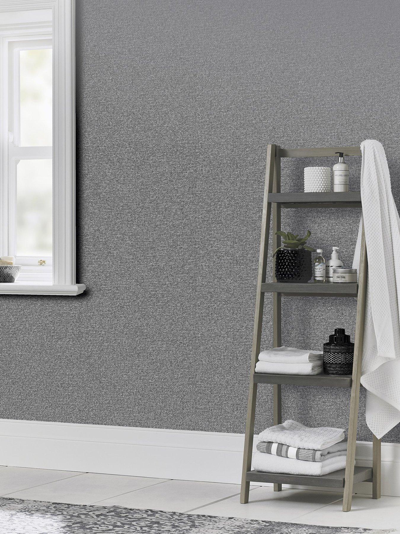 Product photograph of Arthouse Calico Plain Gunmetal Wallpaper from very.co.uk