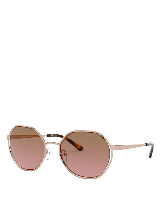 stillFront image of michael-kors-round-sunglasses-rose-gold