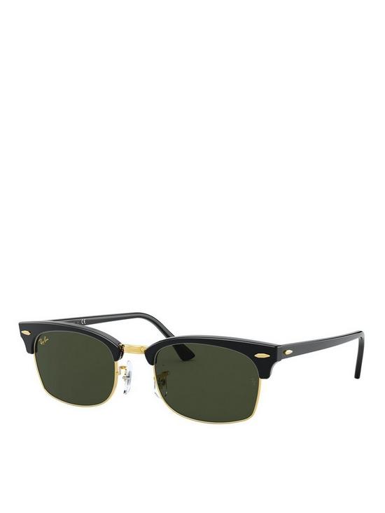 stillFront image of ray-ban-clubmaster-sunglasses-shiny-blacknbsp