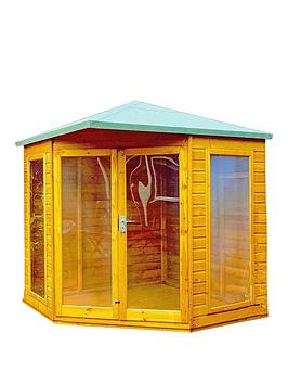 Product photograph of Shire Larkspur Shiplap Dip Treated Summerhouse 7x7ft - Shed With Assembly from very.co.uk