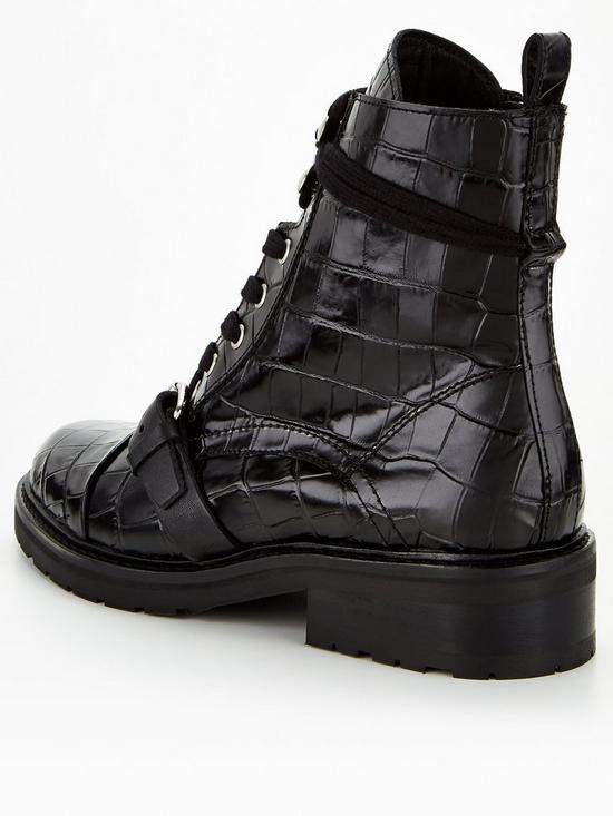 stillFront image of allsaints-donita-croc-embossed-leather-biker-boots-black