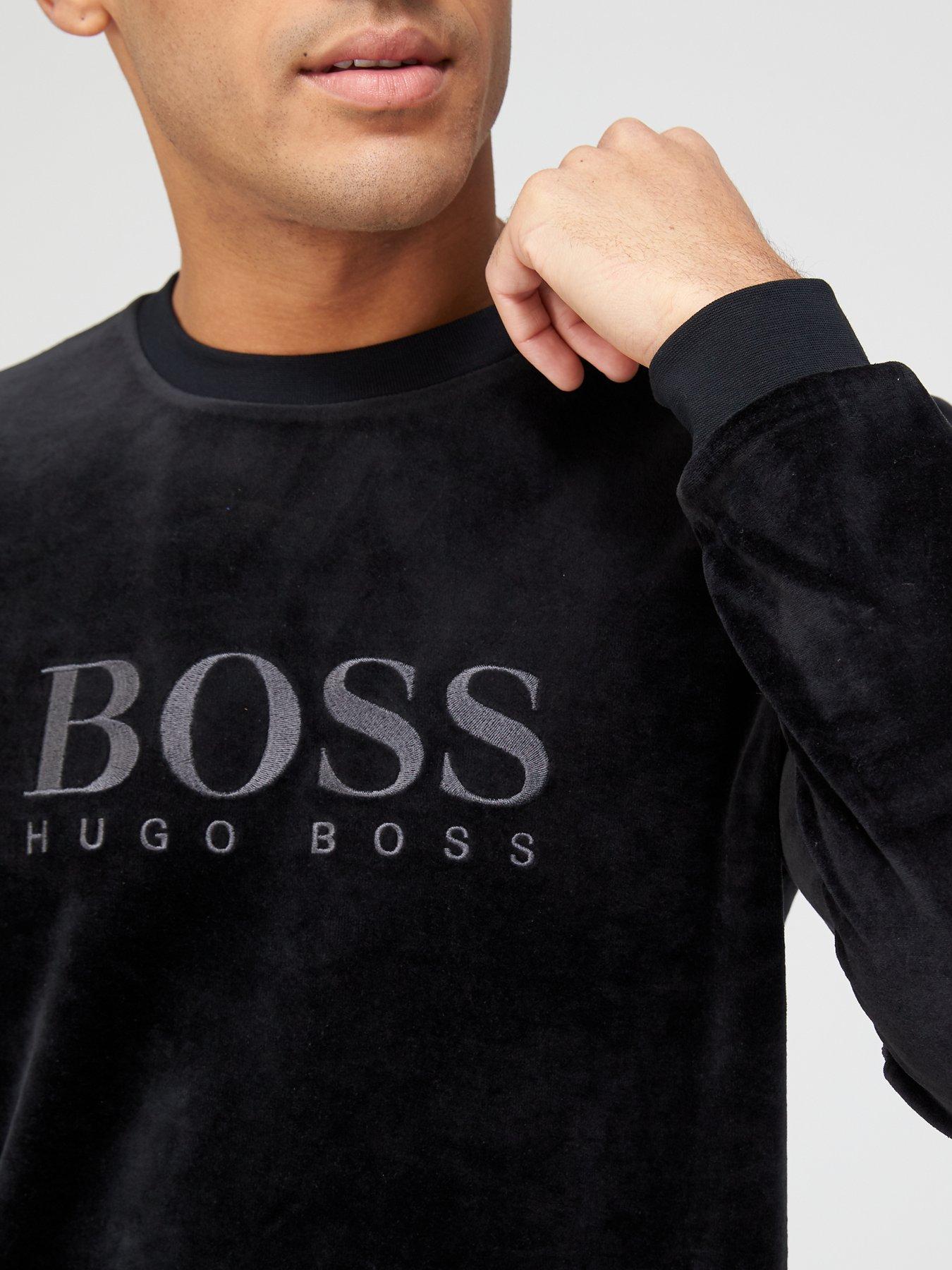 boss bodywear black velour sweatshirt