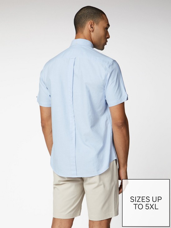 stillFront image of ben-sherman-short-sleeve-signature-oxford-shirt-sky