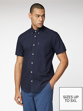 ben-sherman-short-sleeve-signature-oxford-shirt-navy