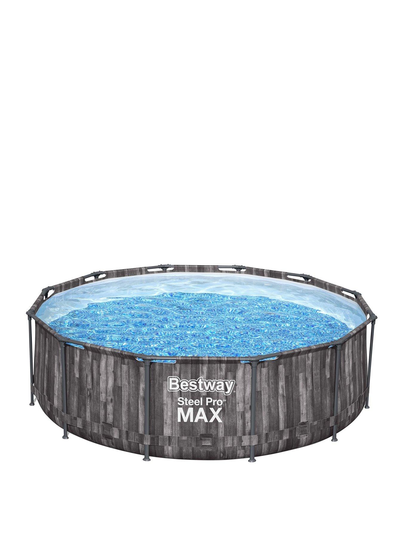 Image 1 of 5 of Bestway 12FT Wood Effect Steel Pro MAX Pool Set