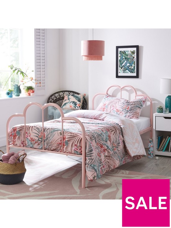 stillFront image of boho-style-kids-bed-pink