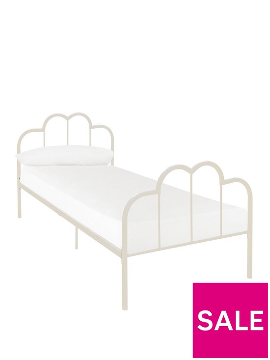 front image of boho-style-metalnbspkids-bed-ivory