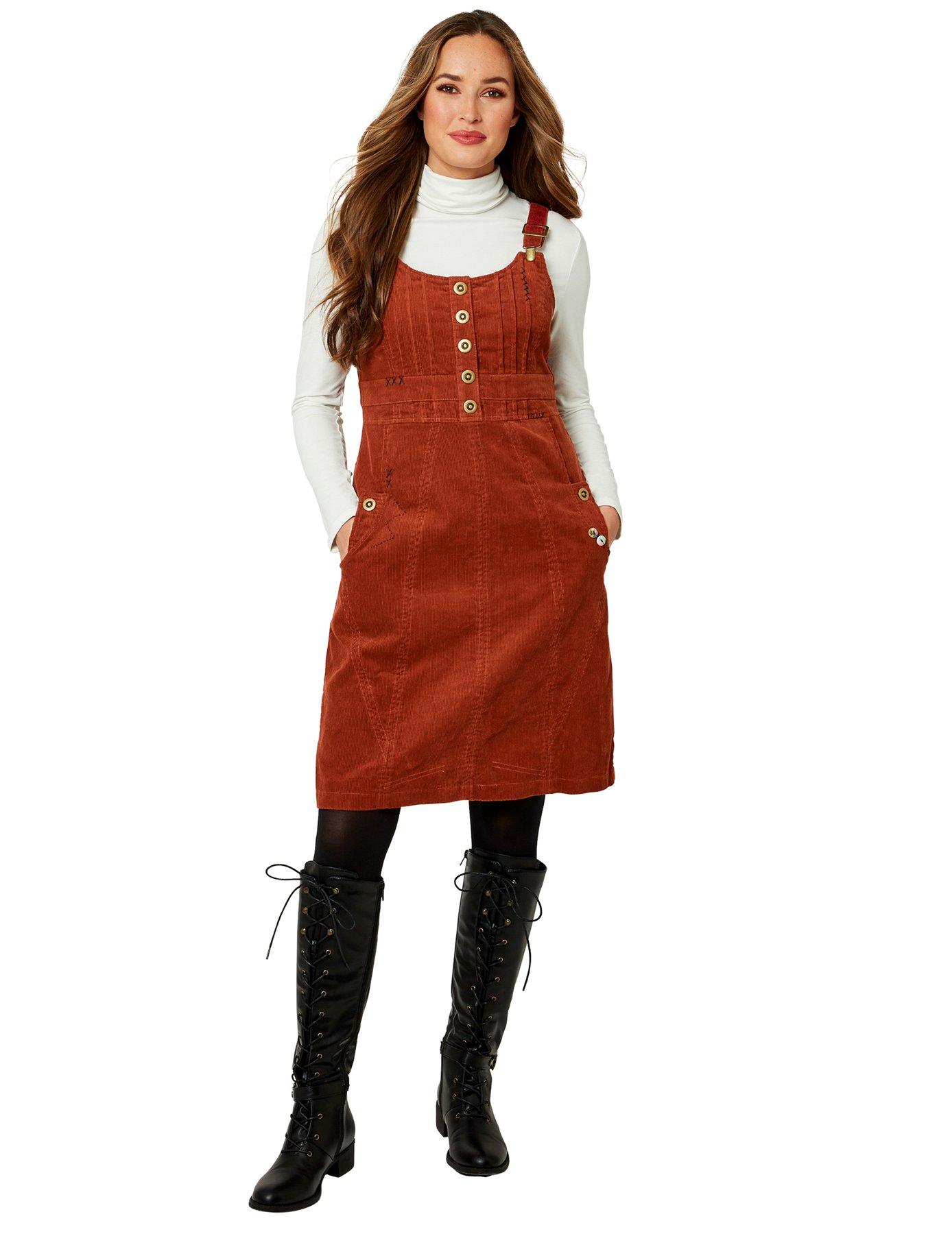 cord dress pinafore