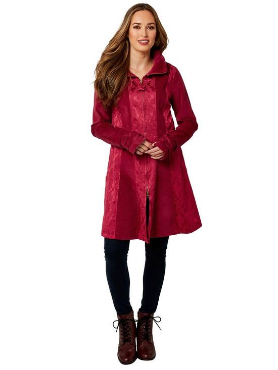 front image of joe-browns-terrific-tonal-jacquard-jacket-burgundy