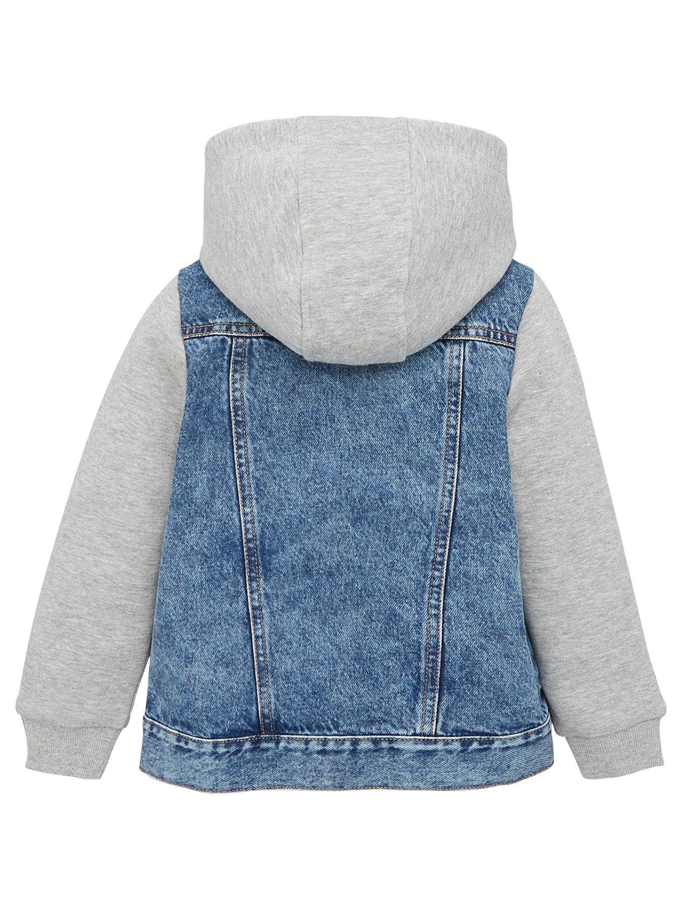 Mini V by Very Boys Jersey Sleeve Denim Jacket - Blue | very.co.uk