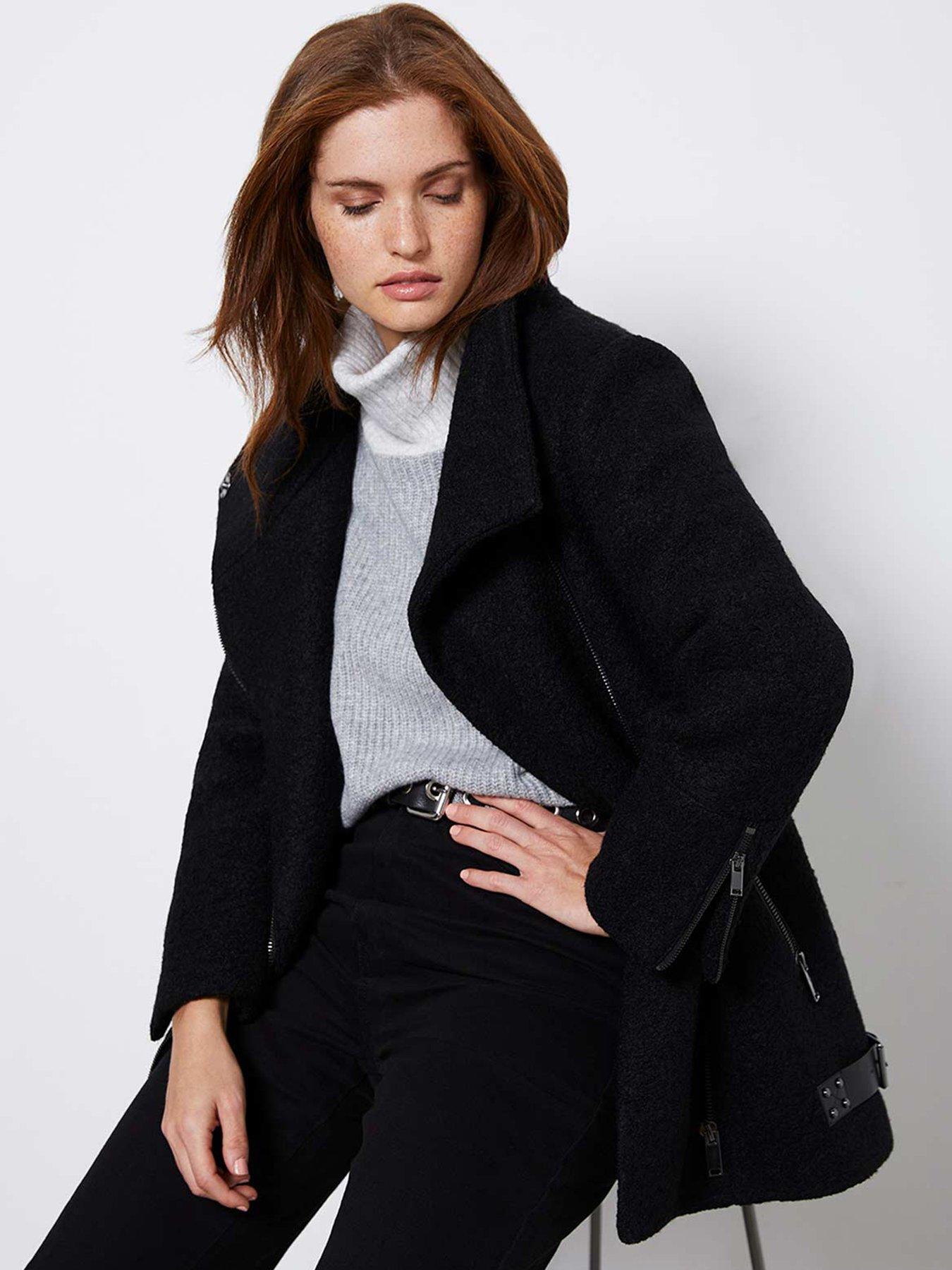 mint velvet pink boucle coat