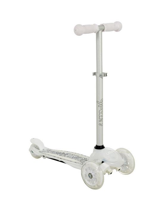 front image of u-move-mini-flex-glitter-tilt-scooter-white