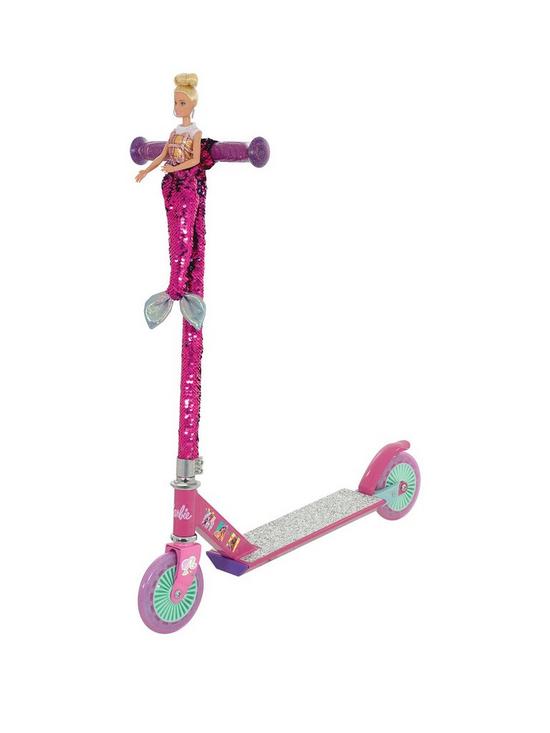 front image of barbie-fixed-inline-mermaid-scooter