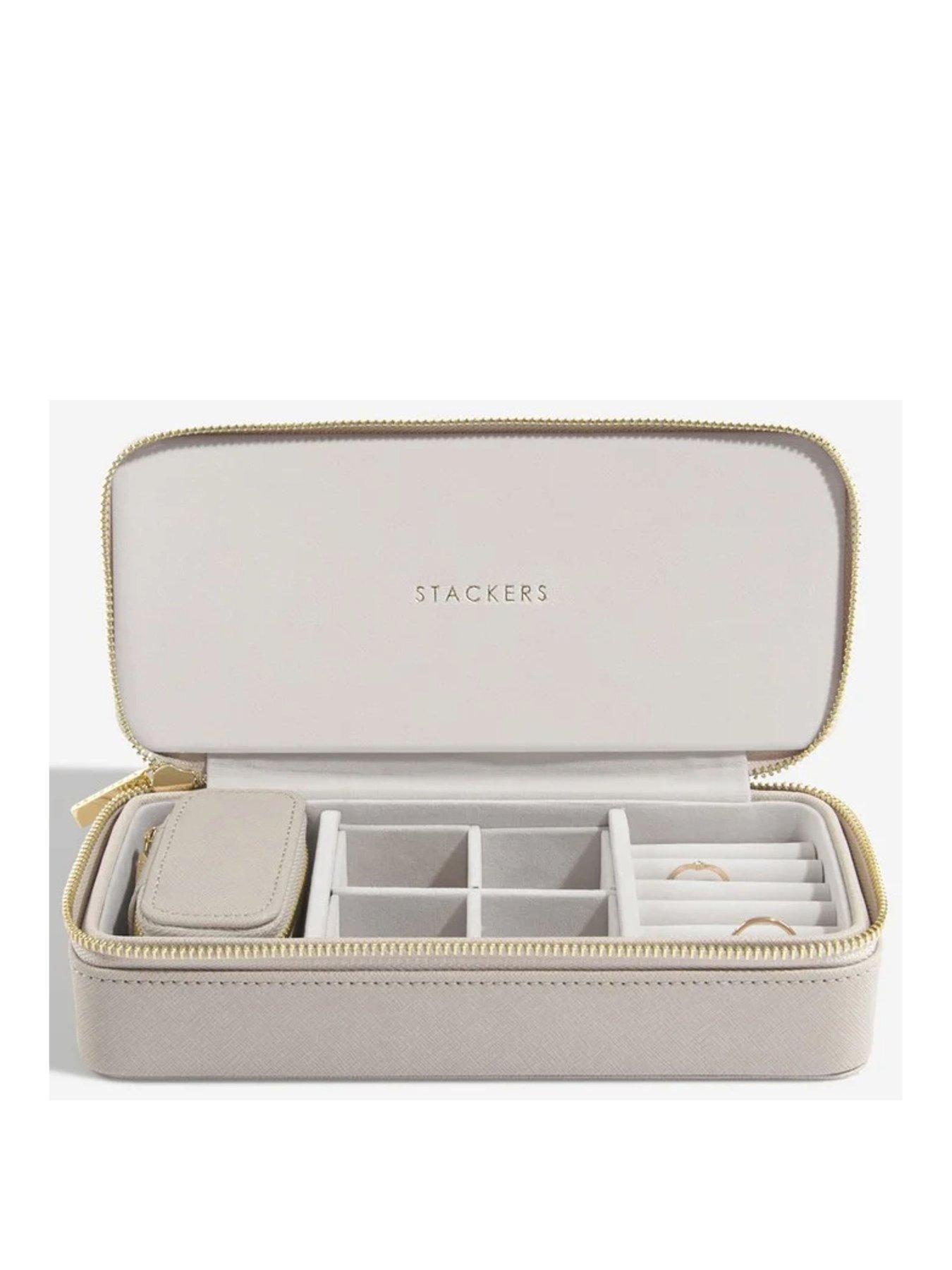 Product photograph of Stackers Large Amp Petite Travel Box - Taupe from very.co.uk