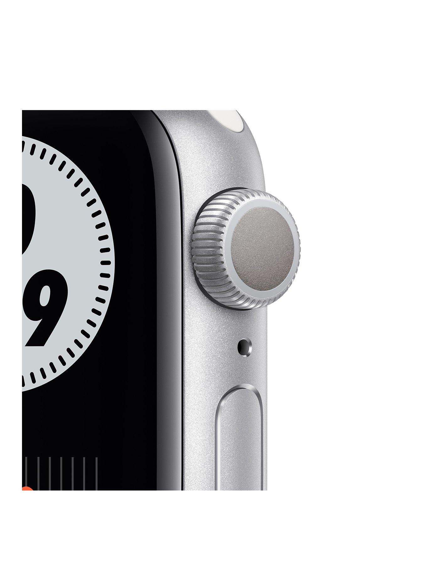 Apple Watch Nike Series 6 Gps 40mm Silver Aluminium Case With Pure Platinum Black Nike Sport Band Very Co Uk