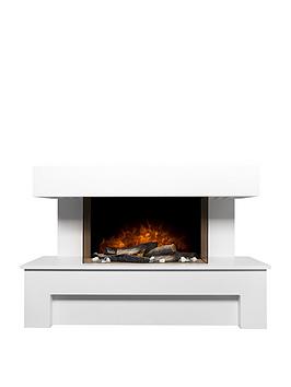 Product photograph of Adam Fires Fireplaces Havana White Electric Suite With Remote from very.co.uk