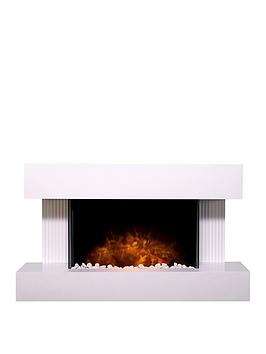 Adam Fires & Fireplaces Manola White Electric Wall Suite With Remote