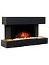 image of adam-fires-fireplaces-manola-black-electric-wall-suite-with-remote