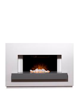 Product photograph of Adam Fires Fireplaces Sambro White Grey Electric Suite from very.co.uk
