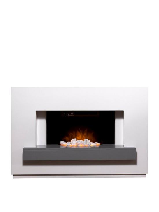 front image of adam-fires-fireplaces-sambro-white-grey-electric-suite