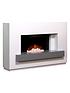 image of adam-fires-fireplaces-sambro-white-grey-electric-suite
