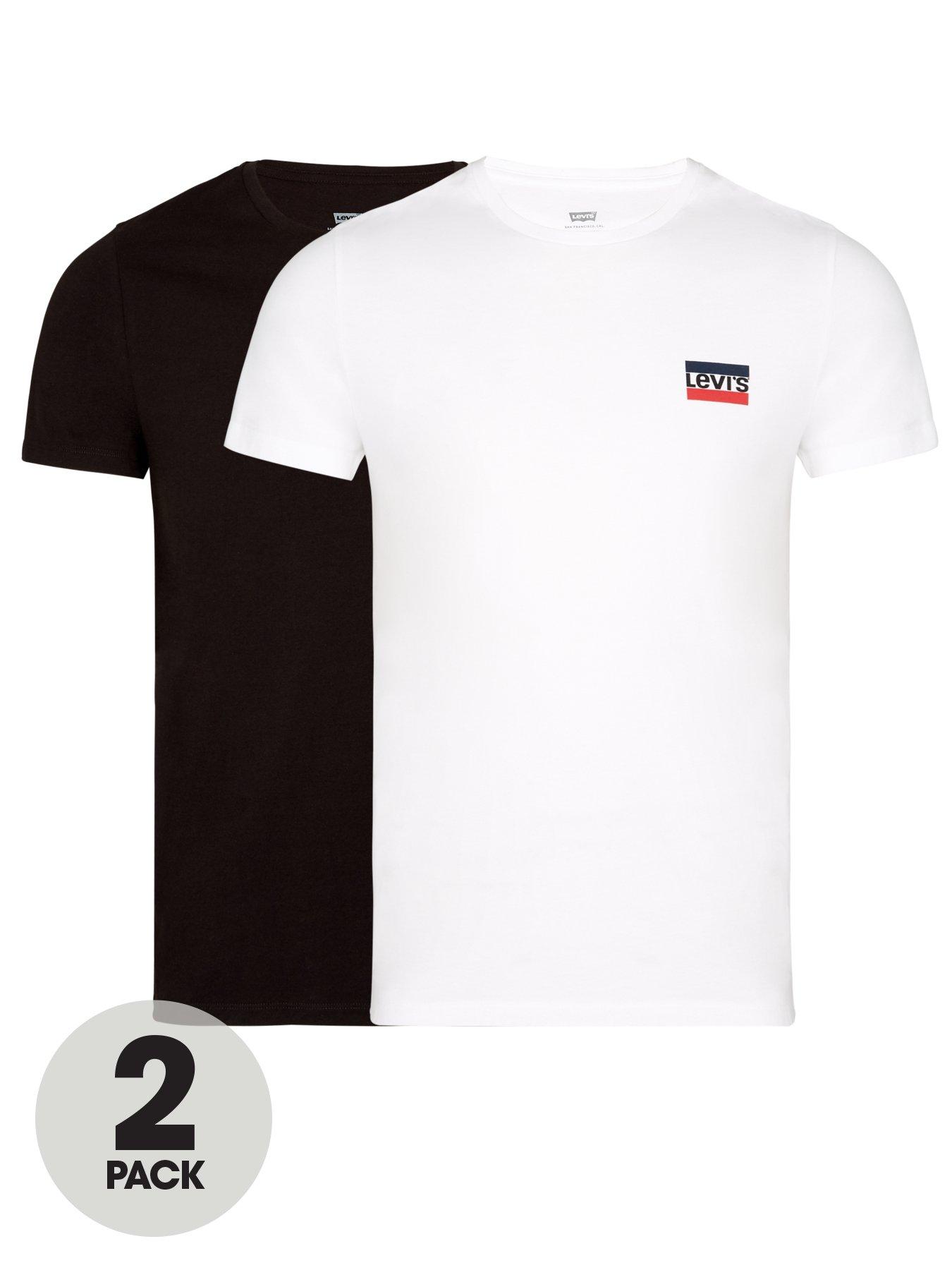 Levis black and hot sale white t shirt