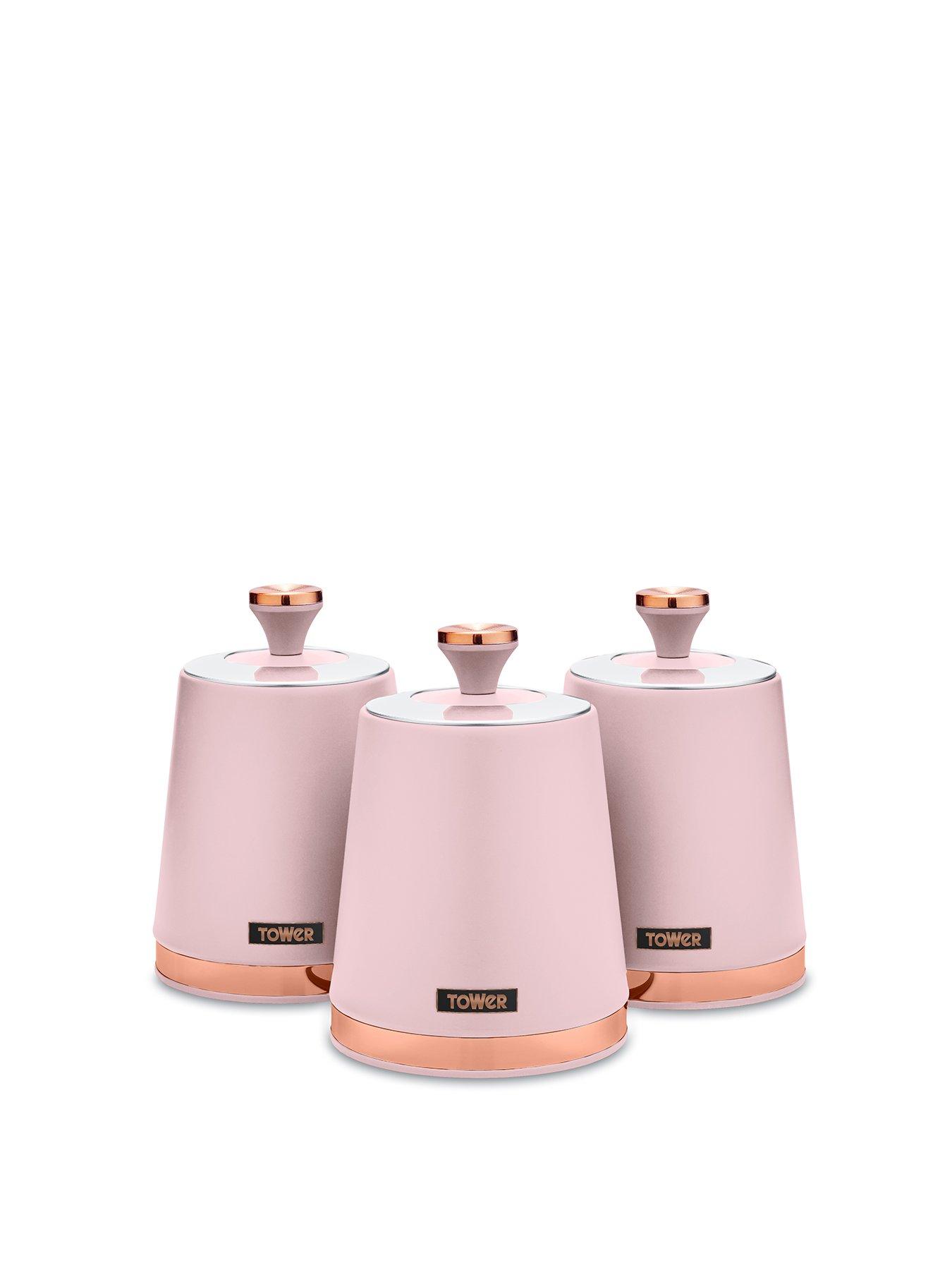 Tower Cavaletto Storage Canisters in Pink – Set of Very