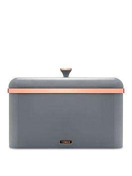 Product photograph of Tower Cavaletto Bread Bin - Grey from very.co.uk
