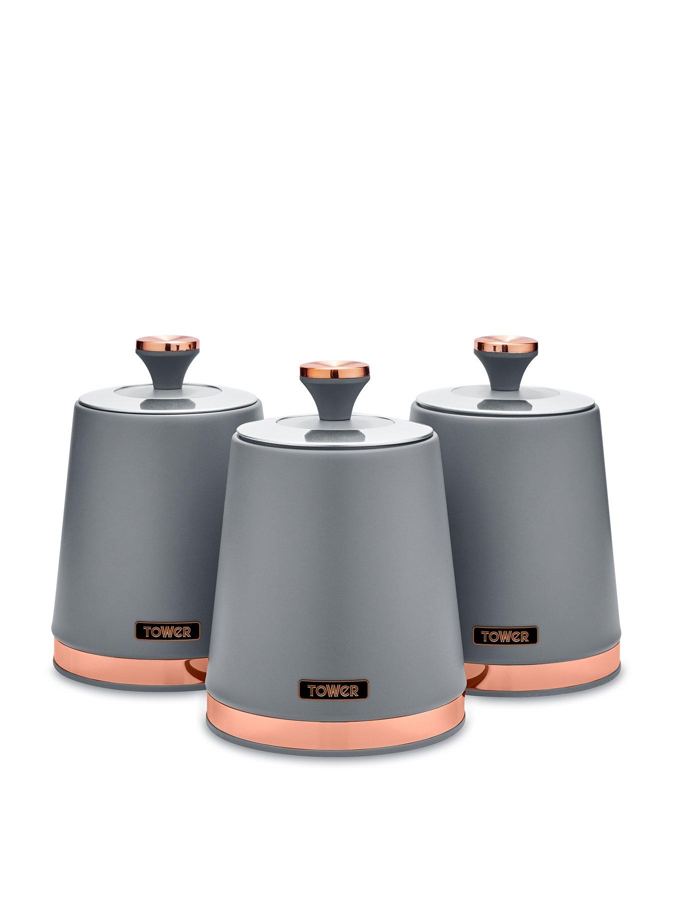 undefined Cavaletto Storage Canisters in Grey – Set of 3