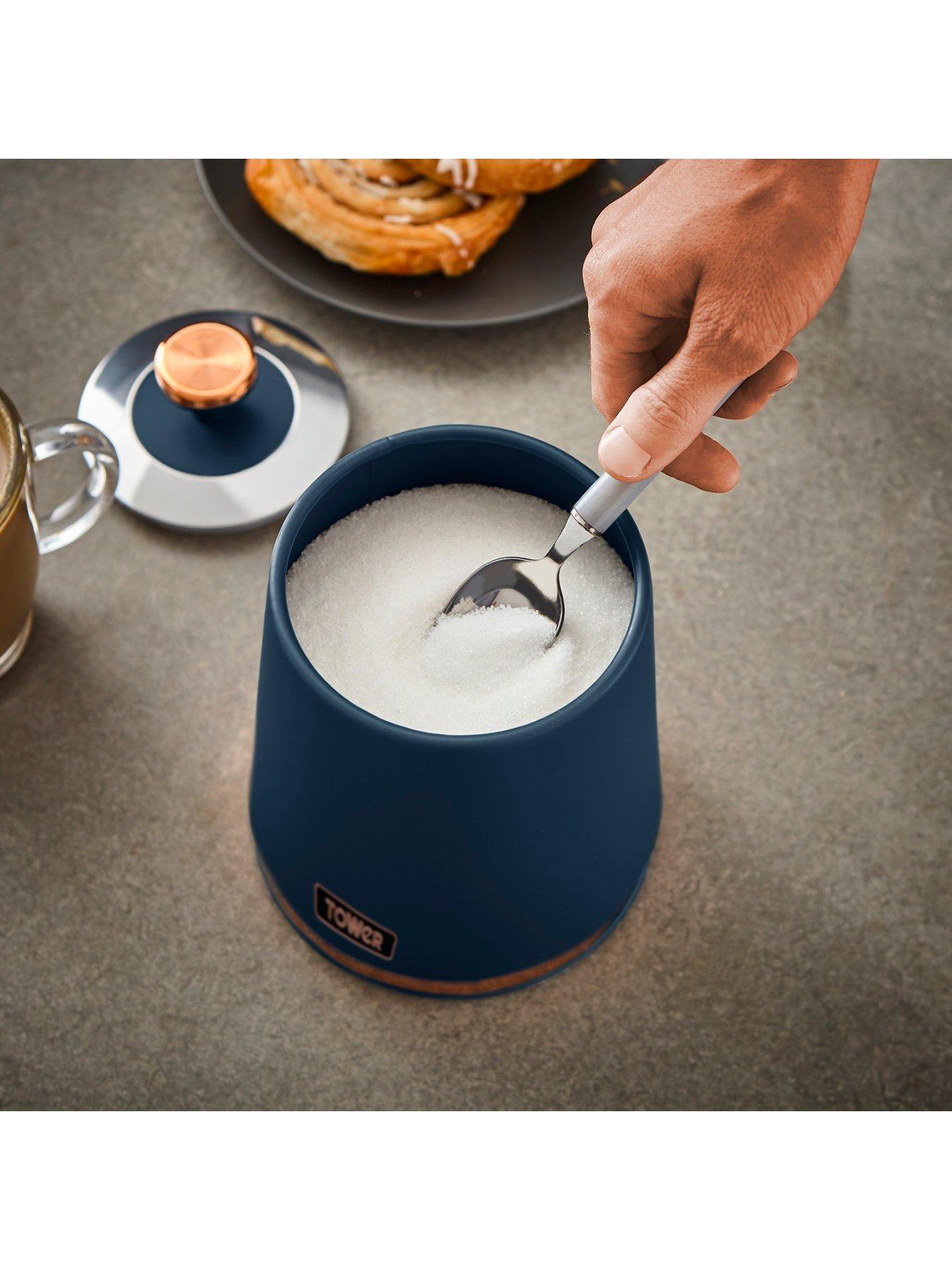 Image 3 of 4 of Tower Cavaletto Storage Canisters in Blue &ndash; Set of 3