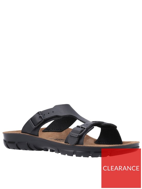 front image of birkenstock-sofia-flat-sandals-black