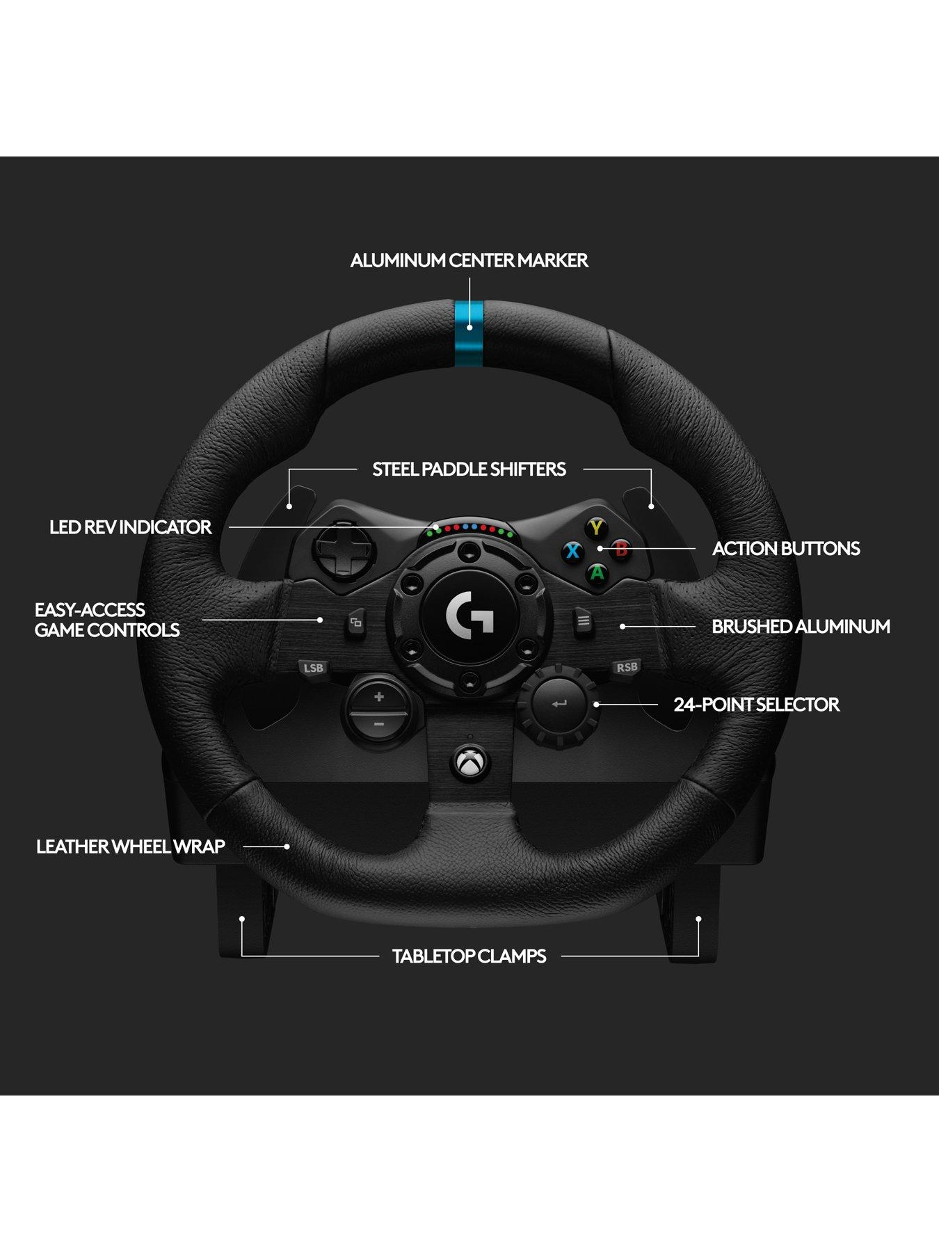Image 7 of 8 of LogitechG G923 Racing Wheel and Pedals TRUEFORCE up to 1000 Hz Force Feedback for Xbox Series X|S /Xbox One/PC - Black