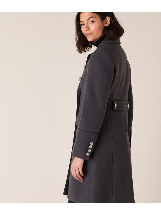 stillFront image of monsoon-marie-military-coat-charcoal