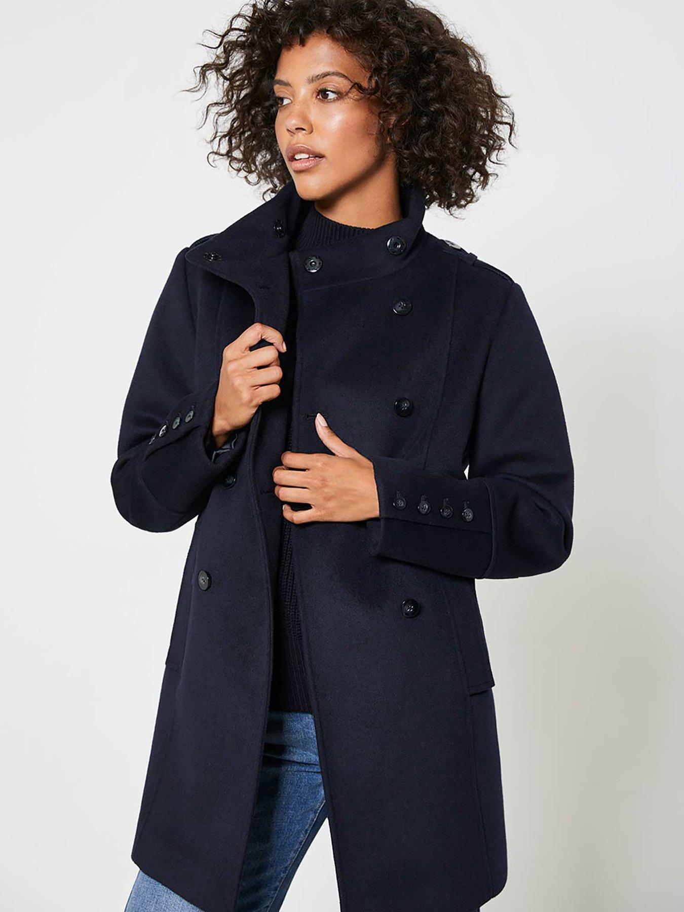 mint velvet funnel neck coat