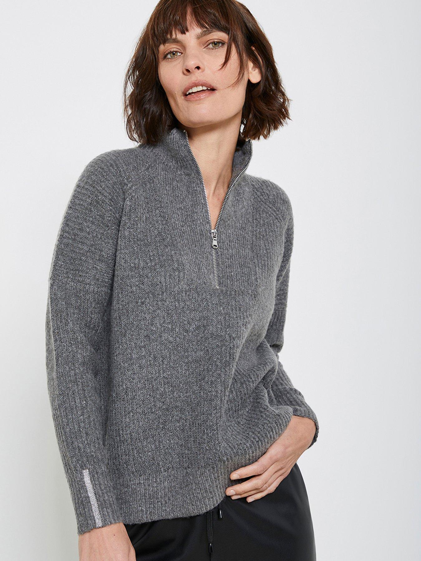 zip neck jumper womens