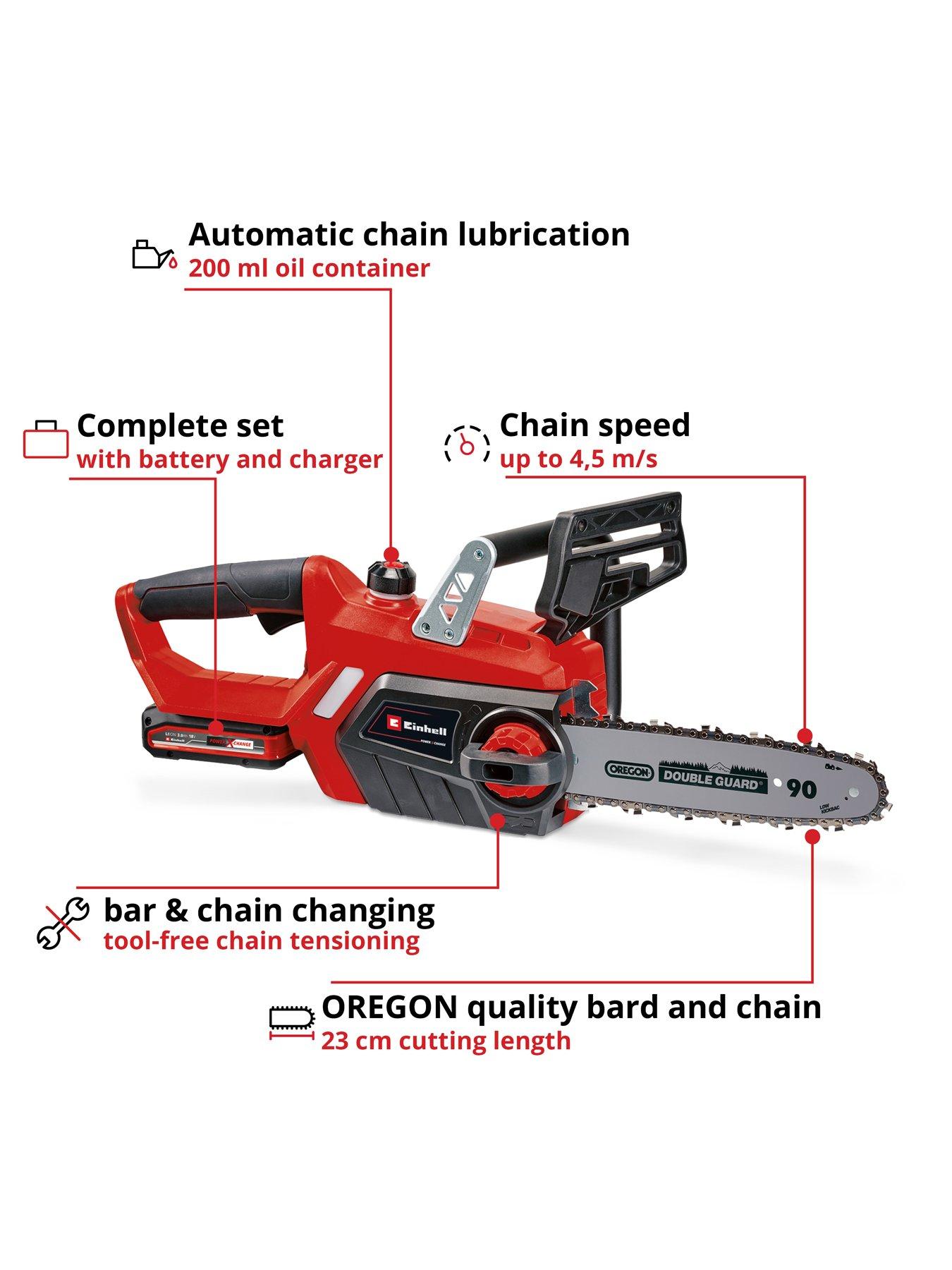 Image 3 of 6 of Einhell PXC 25cm Cordless Chainsaw - GE-LC 18 Li Kit (18V includes battery)