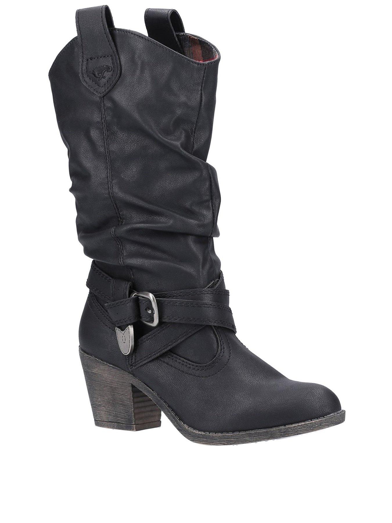 Sidestep Knee High Boots - Black