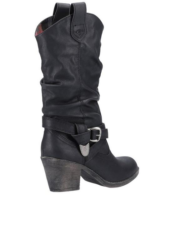 stillFront image of rocket-dog-sidestep-knee-high-boots-black