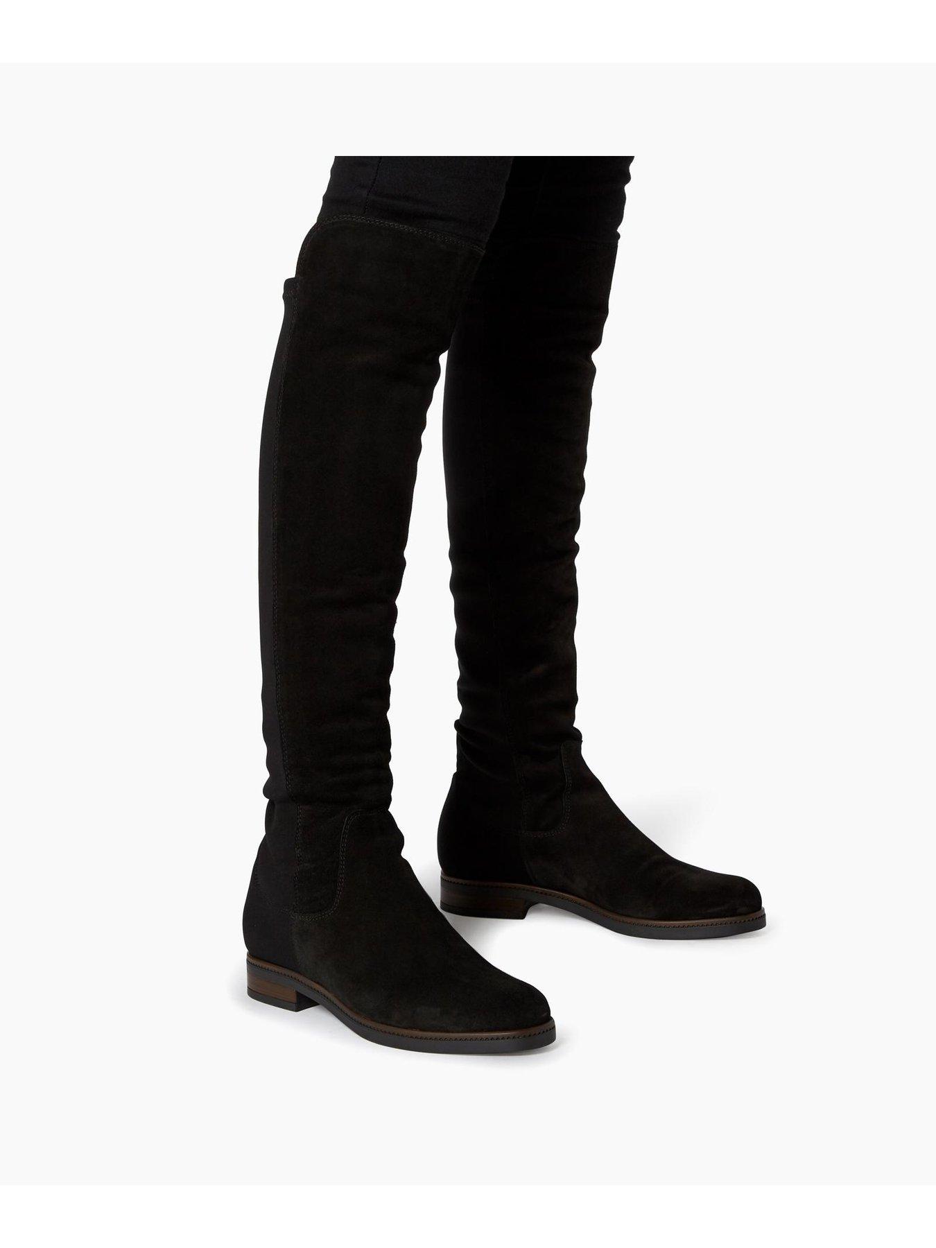 dune black leather knee high boots