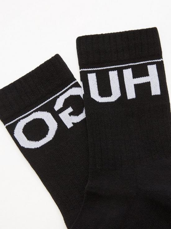 HUGO Bodywear 2 Pack Logo Sports Socks - Black | very.co.uk